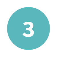 Nummer 3 Zahl Nummer 3 in einem Kreis