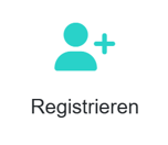 Registrieren Symbol einer Person mit Pluszeichen und dem Text 'Registrieren'